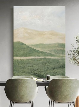 landscape Painting - abstract landscape Mounts green wall art minimalism